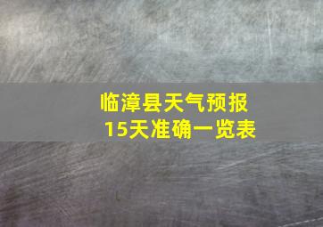 临漳县天气预报15天准确一览表