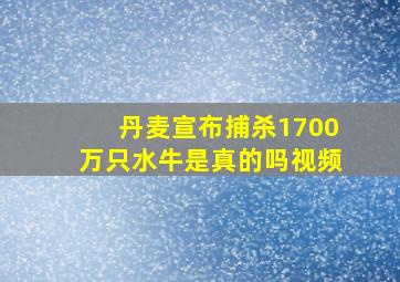 丹麦宣布捕杀1700万只水牛是真的吗视频