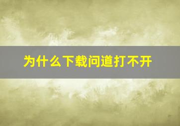 为什么下载问道打不开