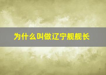 为什么叫做辽宁舰舰长