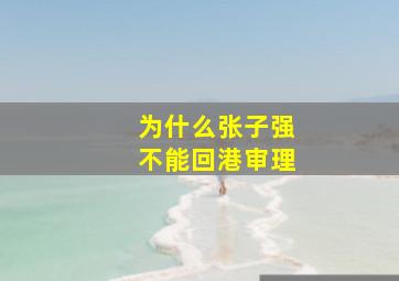 为什么张子强不能回港审理