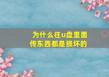 为什么往u盘里面传东西都是损坏的