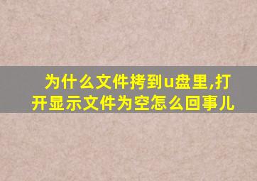 为什么文件拷到u盘里,打开显示文件为空怎么回事儿