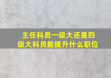 主任科员一级大还是四级大科员能提升什么职位