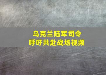 乌克兰陆军司令呼吁共赴战场视频