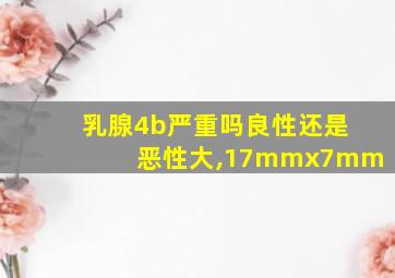 乳腺4b严重吗良性还是恶性大,17mmx7mm