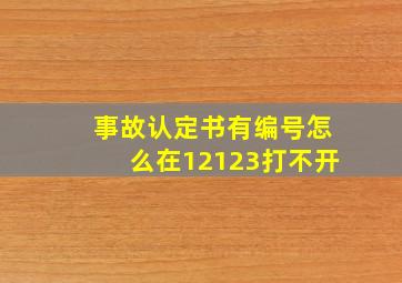 事故认定书有编号怎么在12123打不开