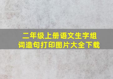 二年级上册语文生字组词造句打印图片大全下载