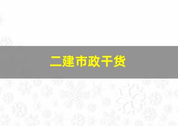 二建市政干货