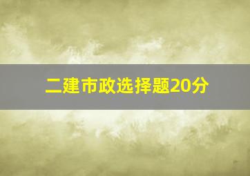 二建市政选择题20分