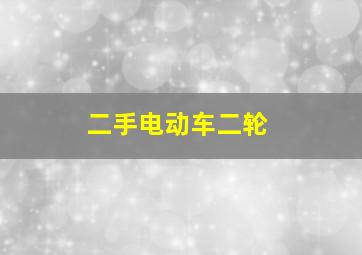 二手电动车二轮