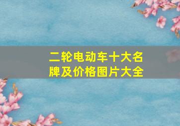 二轮电动车十大名牌及价格图片大全