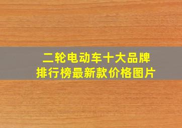 二轮电动车十大品牌排行榜最新款价格图片