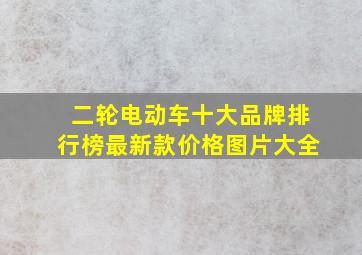 二轮电动车十大品牌排行榜最新款价格图片大全