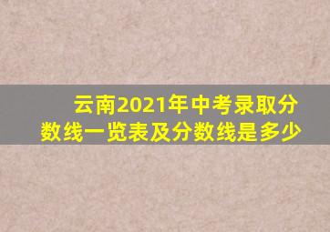 云南2021年中考录取分数线一览表及分数线是多少