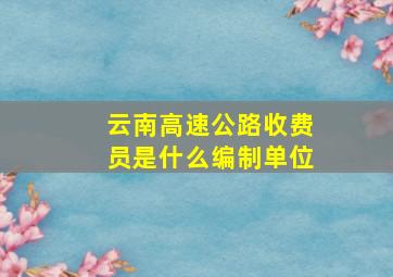 云南高速公路收费员是什么编制单位