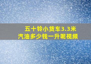 五十铃小货车3.3米汽油多少钱一升呢视频