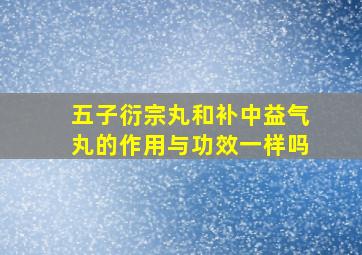 五子衍宗丸和补中益气丸的作用与功效一样吗