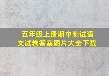 五年级上册期中测试语文试卷答案图片大全下载