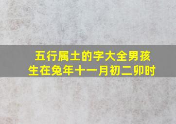 五行属土的字大全男孩生在兔年十一月初二卯时