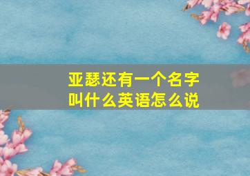 亚瑟还有一个名字叫什么英语怎么说