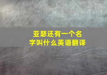 亚瑟还有一个名字叫什么英语翻译