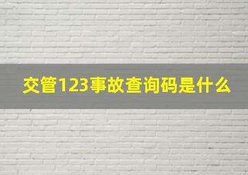 交管123事故查询码是什么