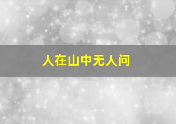 人在山中无人问