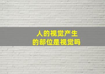 人的视觉产生的部位是视觉吗