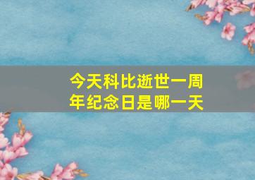 今天科比逝世一周年纪念日是哪一天