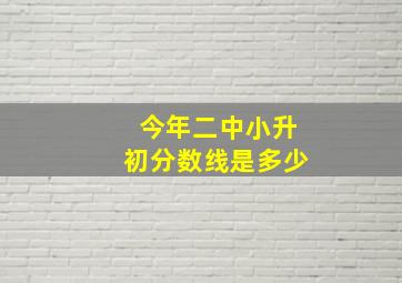 今年二中小升初分数线是多少