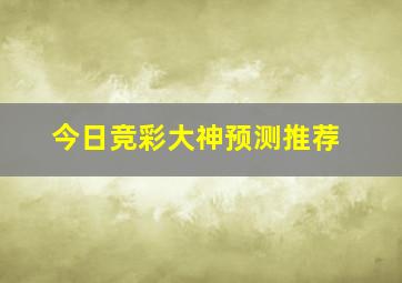 今日竞彩大神预测推荐