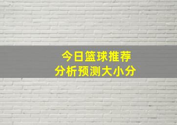 今日篮球推荐分析预测大小分