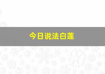 今日说法白莲