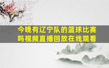 今晚有辽宁队的篮球比赛吗视频直播回放在线观看