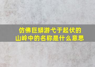 仿佛巨蟒游弋于起伏的山岭中的名称是什么意思