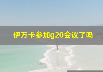 伊万卡参加g20会议了吗