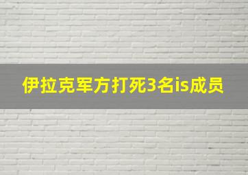 伊拉克军方打死3名is成员