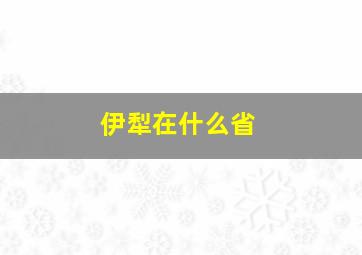 伊犁在什么省