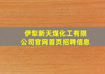 伊犁新天煤化工有限公司官网首页招聘信息