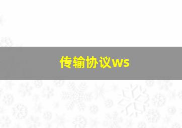 传输协议ws