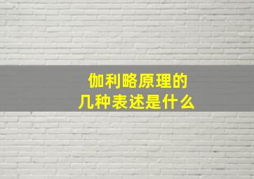 伽利略原理的几种表述是什么