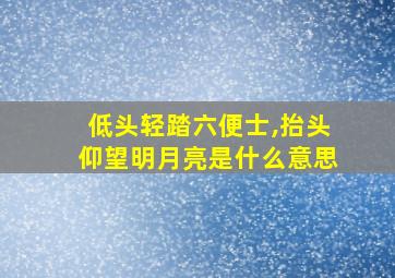 低头轻踏六便士,抬头仰望明月亮是什么意思