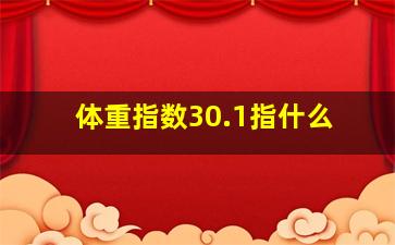 体重指数30.1指什么