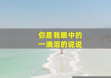 你是我眼中的一滴泪的说说