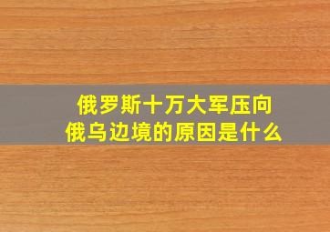 俄罗斯十万大军压向俄乌边境的原因是什么