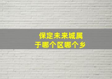 保定未来城属于哪个区哪个乡