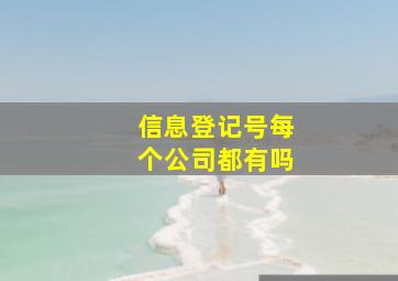 信息登记号每个公司都有吗