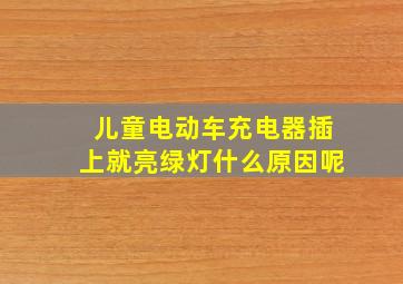 儿童电动车充电器插上就亮绿灯什么原因呢