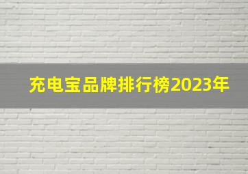 充电宝品牌排行榜2023年